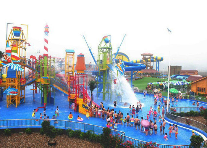 Kolorowy plac zabaw dla dzieci na świeżym powietrzu, zjeżdżalnia dla dzieci z włókna szklanego 29x27m