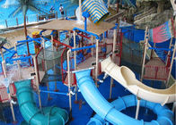 Kolorowy plac zabaw dla dzieci na świeżym powietrzu, zjeżdżalnia dla dzieci z włókna szklanego 29x27m