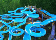 Jasny niebieski z włókna szklanego Open Spiral Slide Adult Swimming Pool Equipment